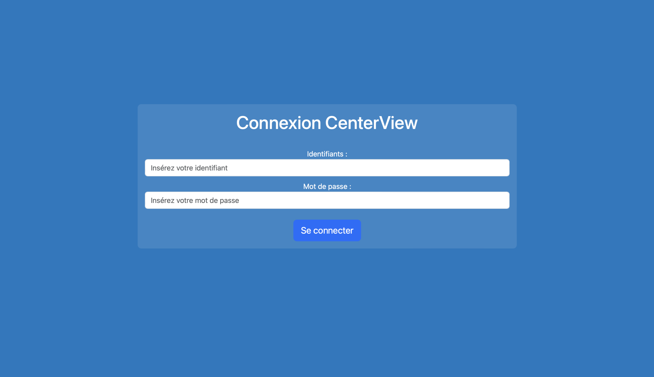 Aperçu du projet CenterView — Outil de gestion